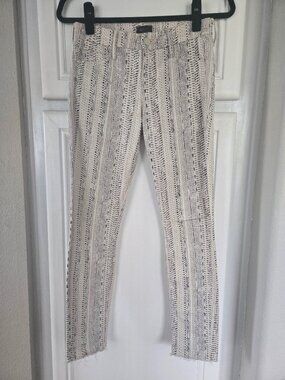 NWOT Mother The Looker Mid-Rise Stretch Step-Hem Ankle Fray Print Jeans Size 26